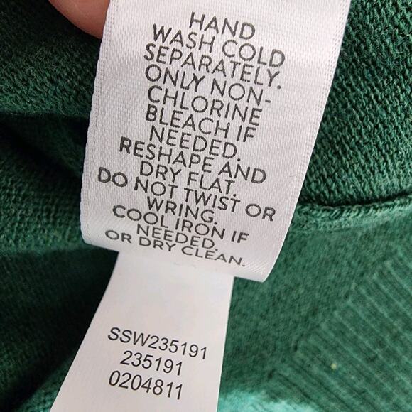 J. Jill Womens Tie Dye Sweater Small Green Cotton Viscose Blend Ribbed Pullover - Picture 10 of 10